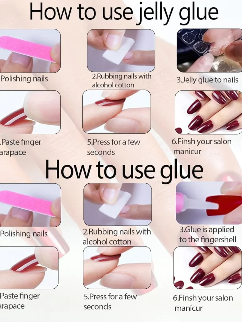 24Pcs Short Fourth of July Press On Nails - Almond